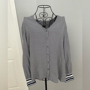Talbots Navy Blouse